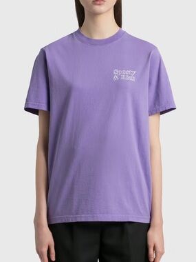 Sporty & Rich Lavender Crewneck Logo Tee